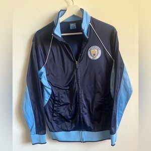 Manchester City Blue Track Jacket sz Small Soccer Futbol Football full zip